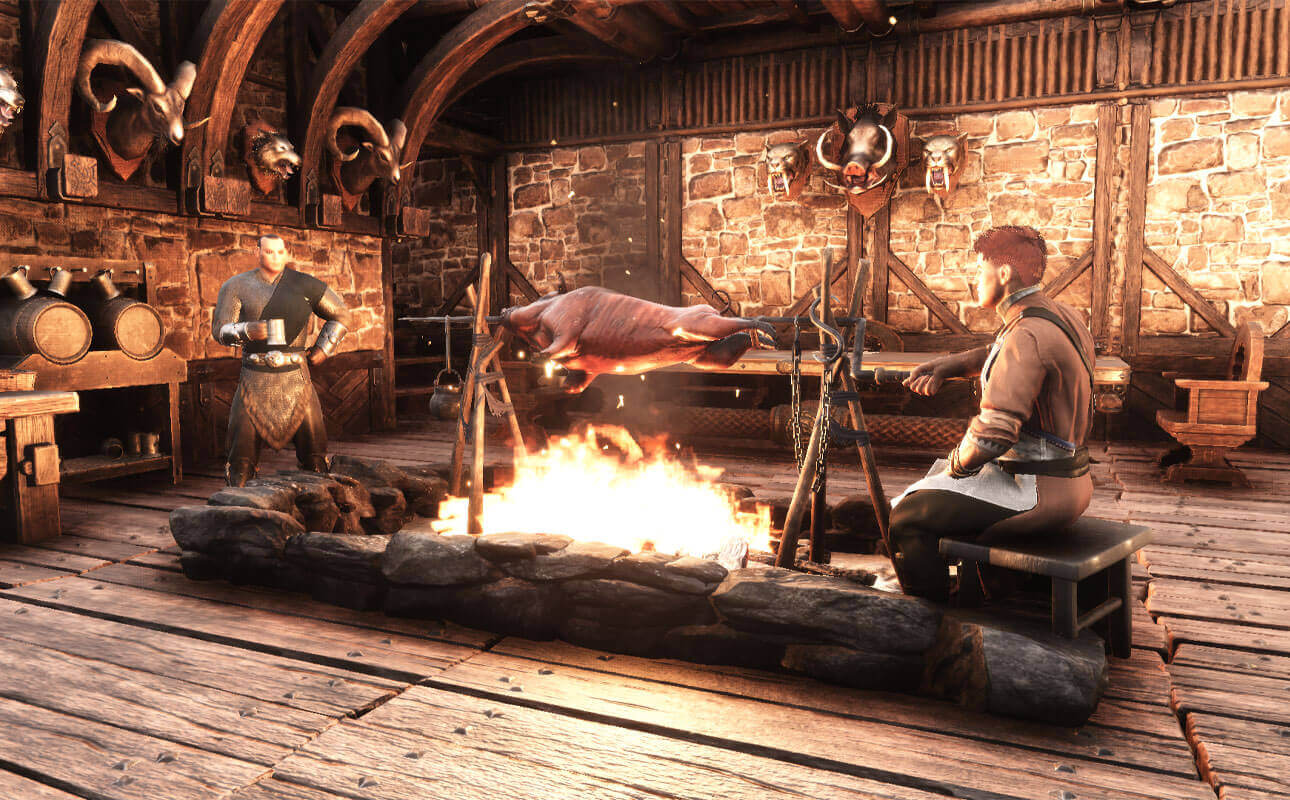 Tavern scene in Ash & Blood — immersive Conan Exiles roleplay