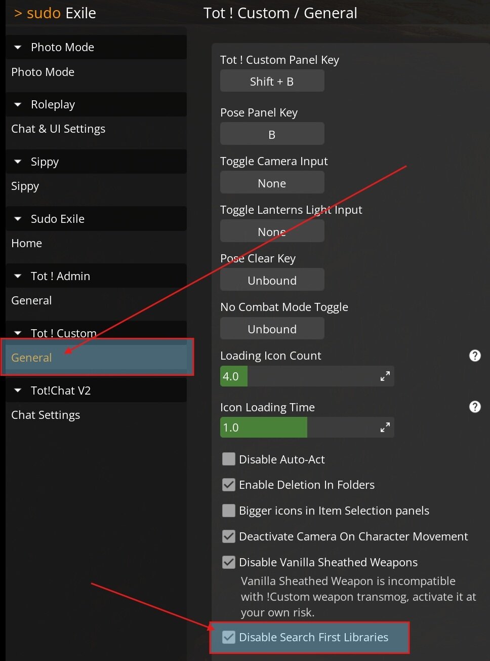 Step 2 showing the Sudo Player Panel option